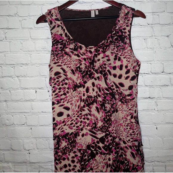 Madison Brown, Cream & Pink floral dress size M - Picture 6 of 11